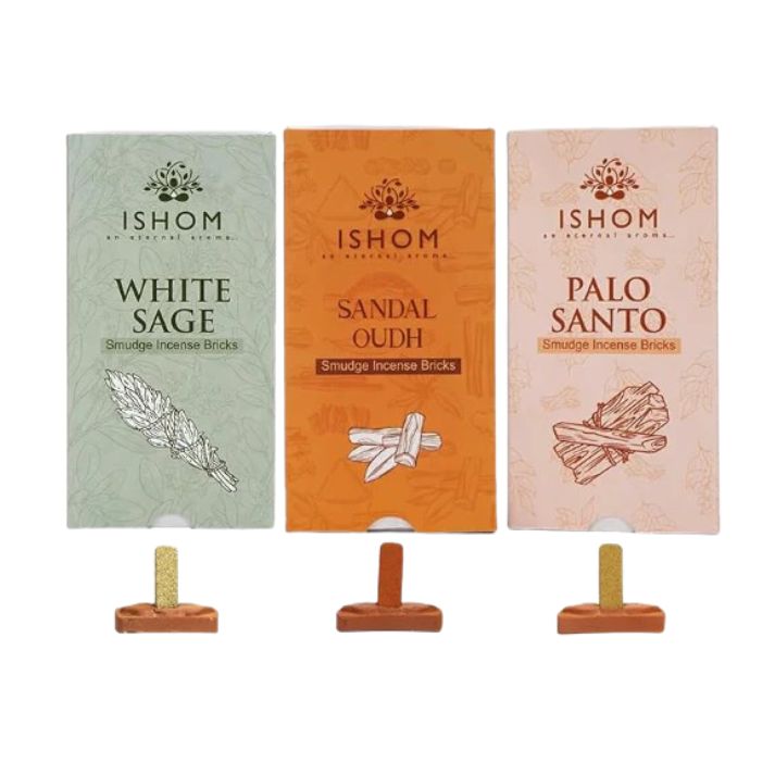 Combo of 3 Smudge Incense Bricks (White Sage, Palo Santo, Sandalwood)