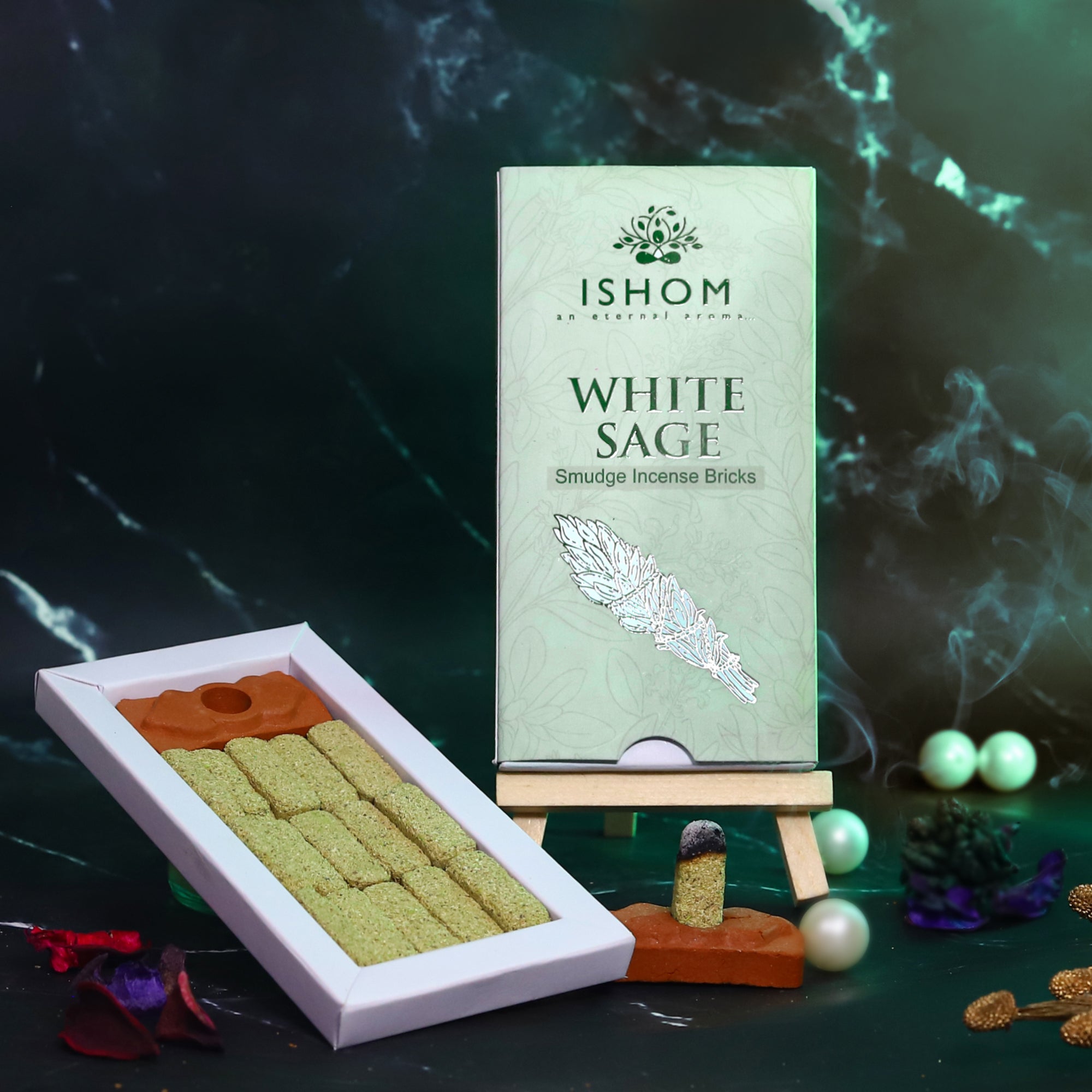 white sage smudge incense bricks