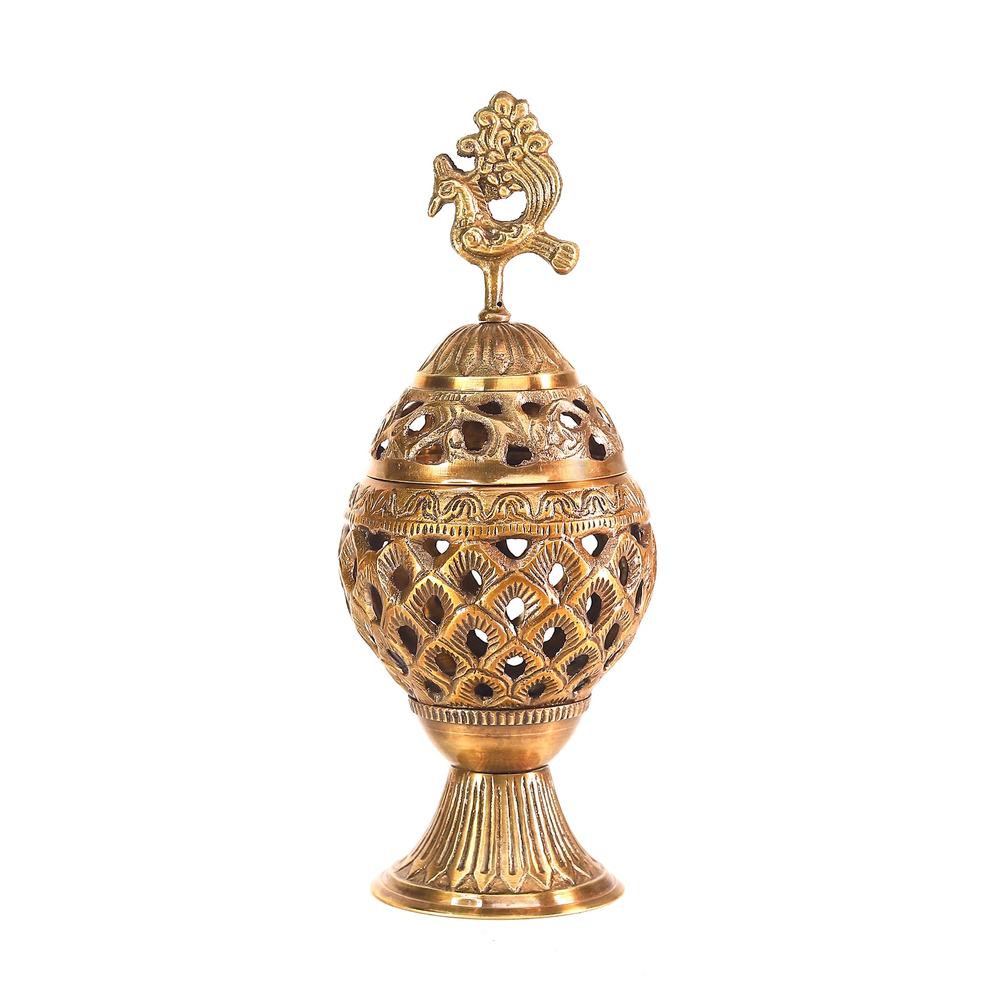 Antique brass dhoop dani mor design