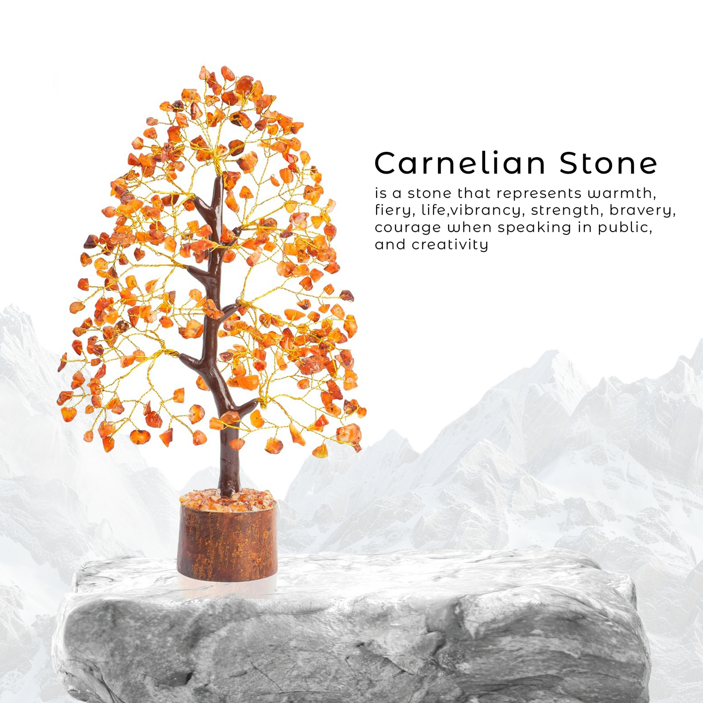 Carnelian Crystal Healing Gemstone Tree | For Energy & Courage