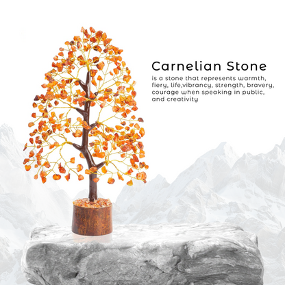 Carnelian Crystal Healing Gemstone Tree | For Energy & Courage