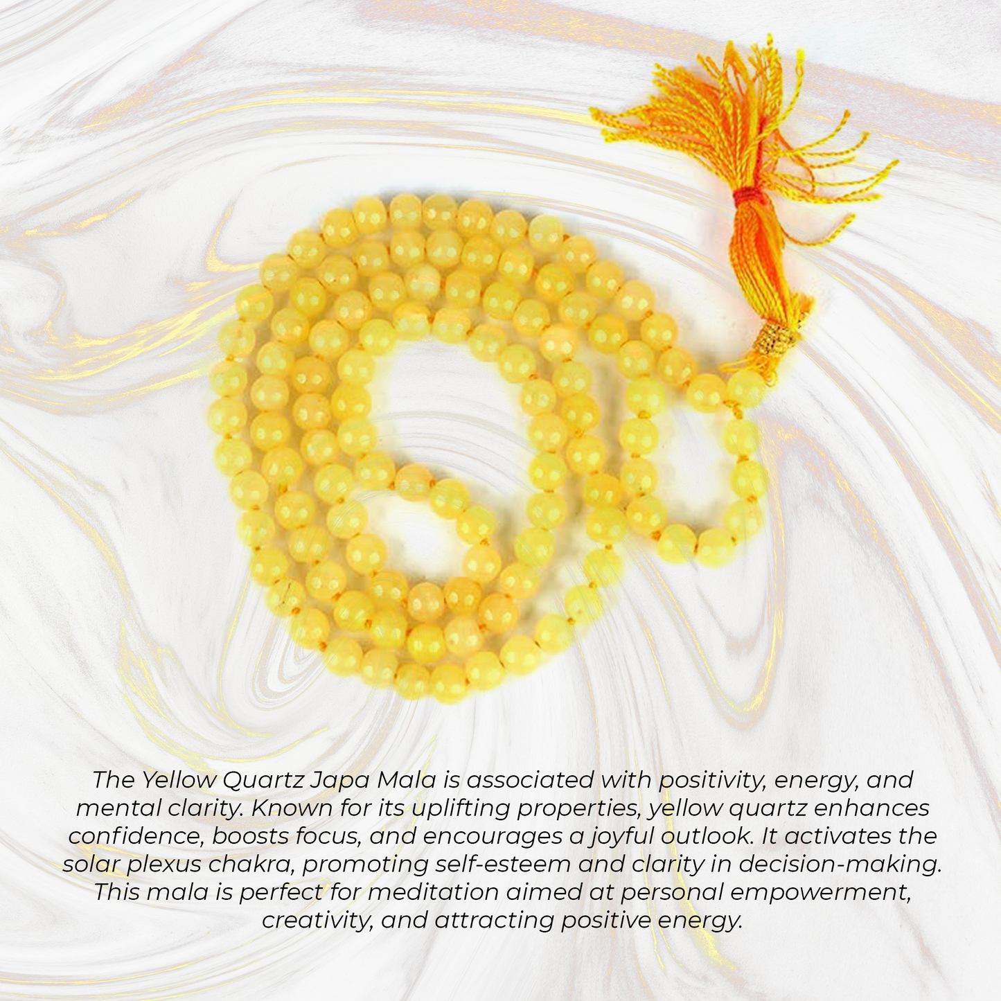 Yellow Quartz Jaap Mala 108 Beads