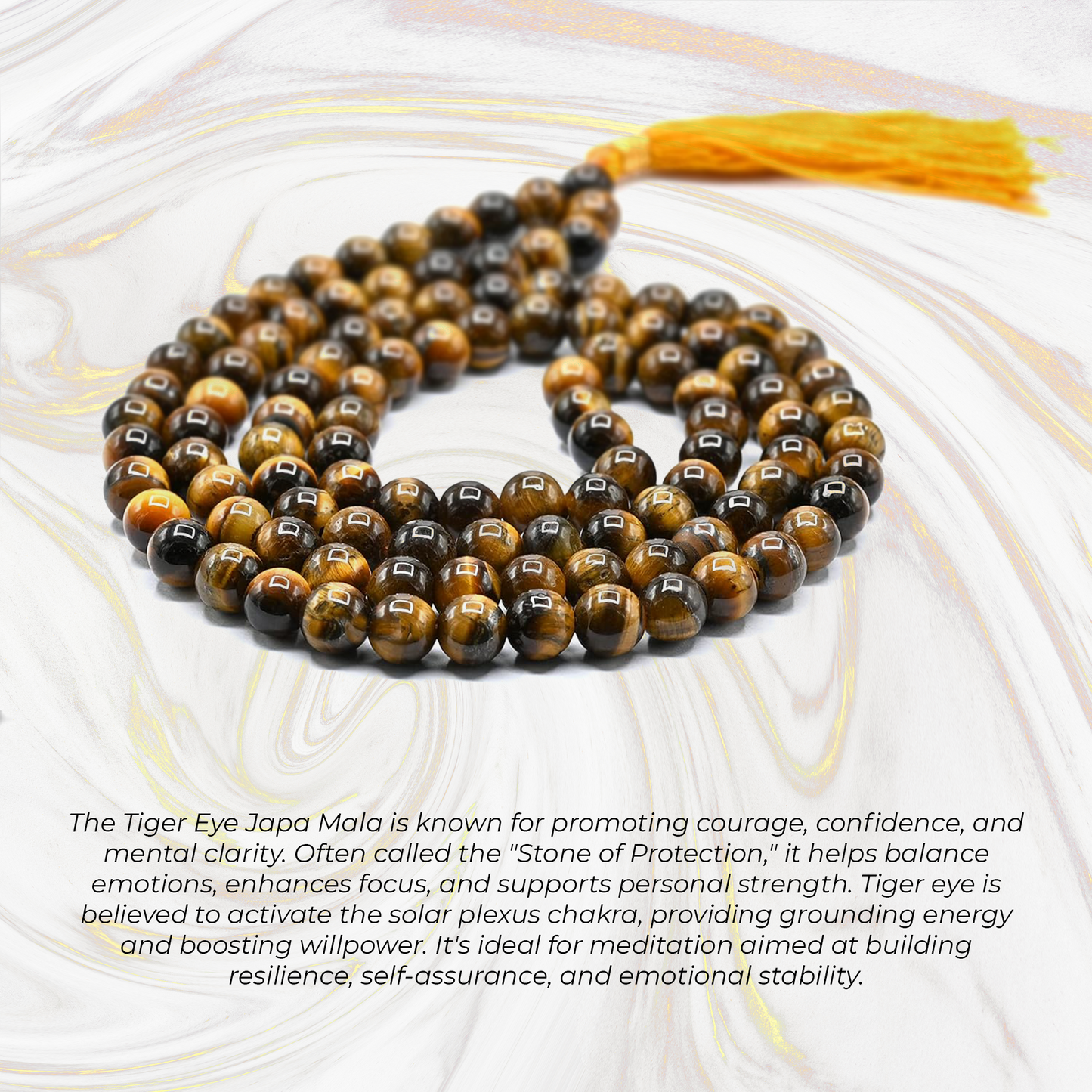 Tiger Eye Jaap Mala 108 Beads