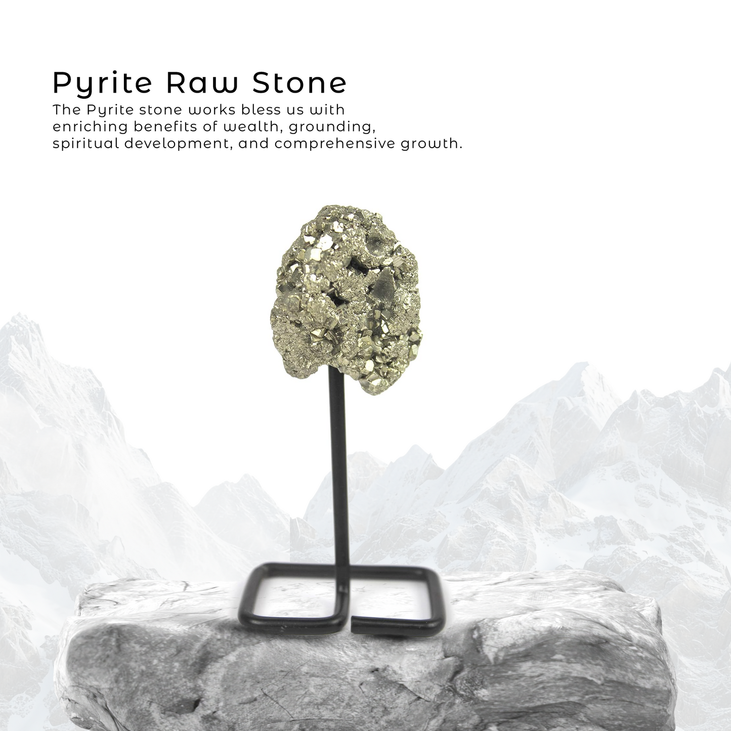 Gemstone Raw Pyrite Metal Stand