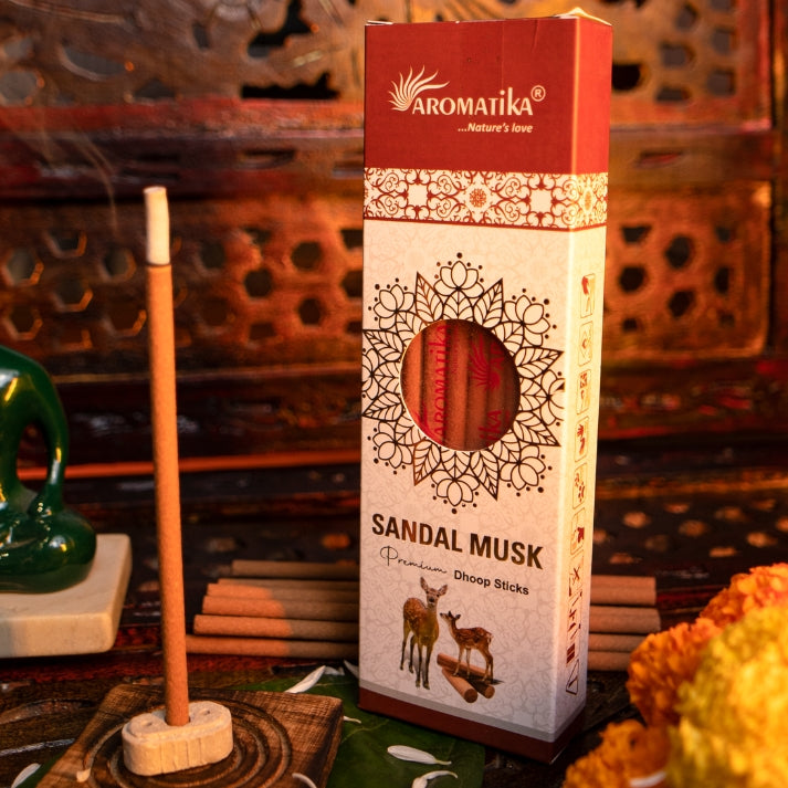 Combo of 3 Dhoop Sticks (Guggal, Sandal Musk, White Rose)