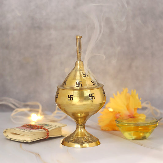 brass apple goblet diya