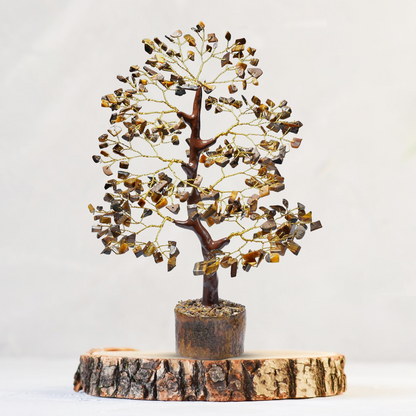 Tiger Eye Crystal Healing Gemstone Tree | For Decision Making