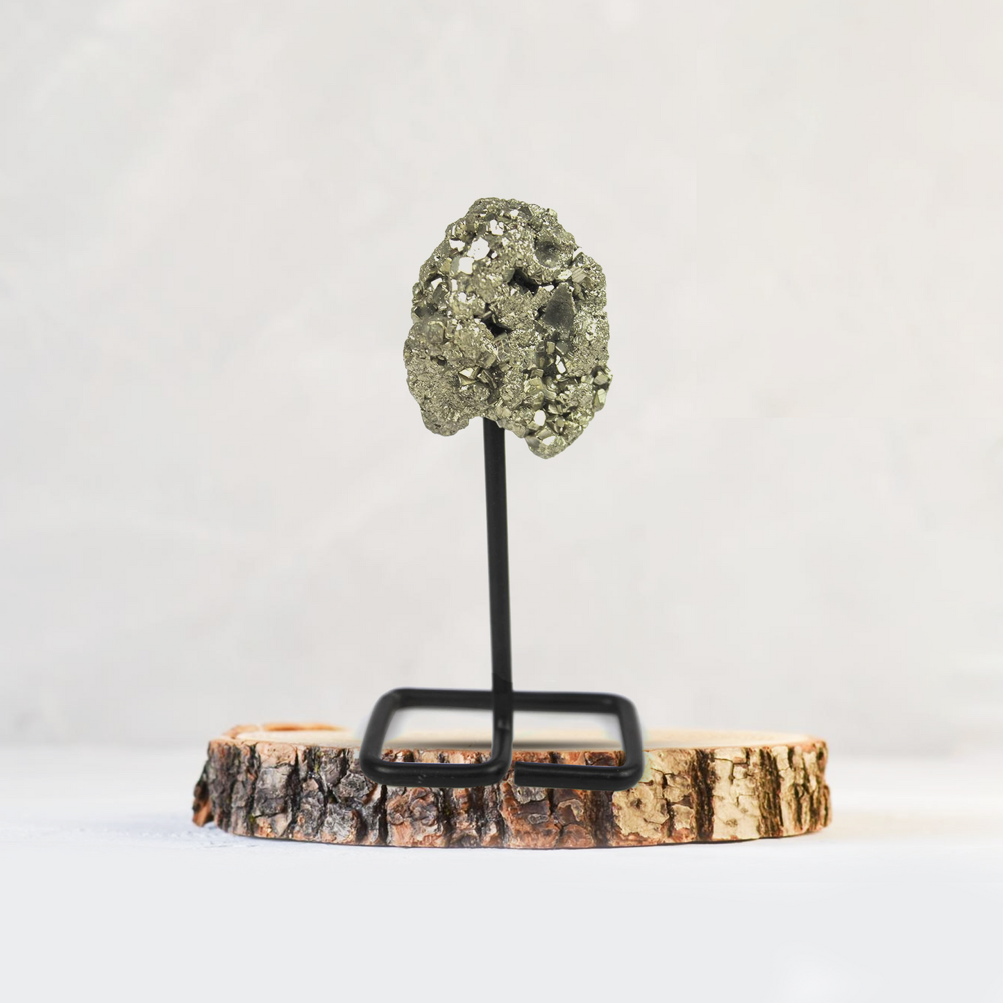 Gemstone Raw Pyrite Metal Stand