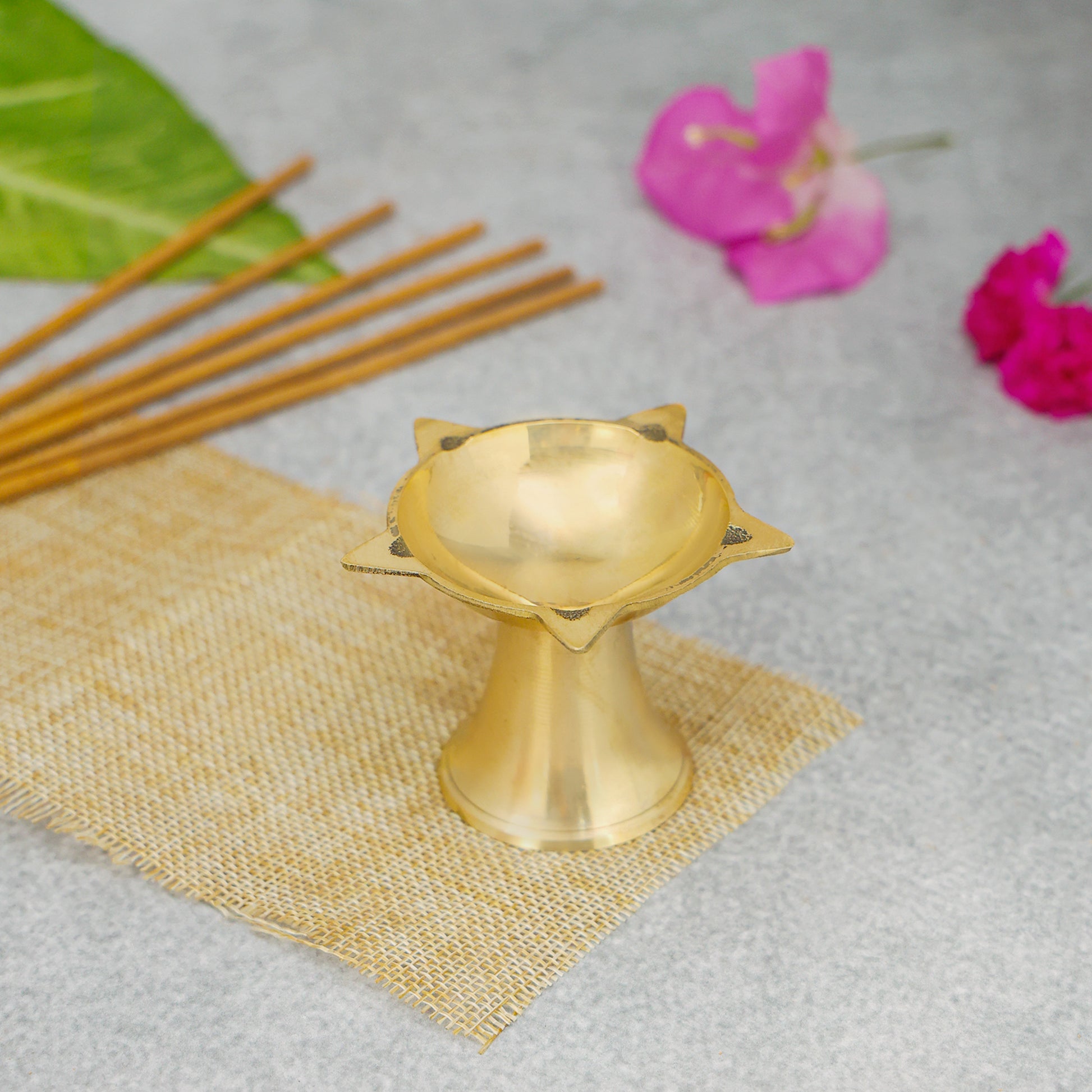 brass diya for pooja