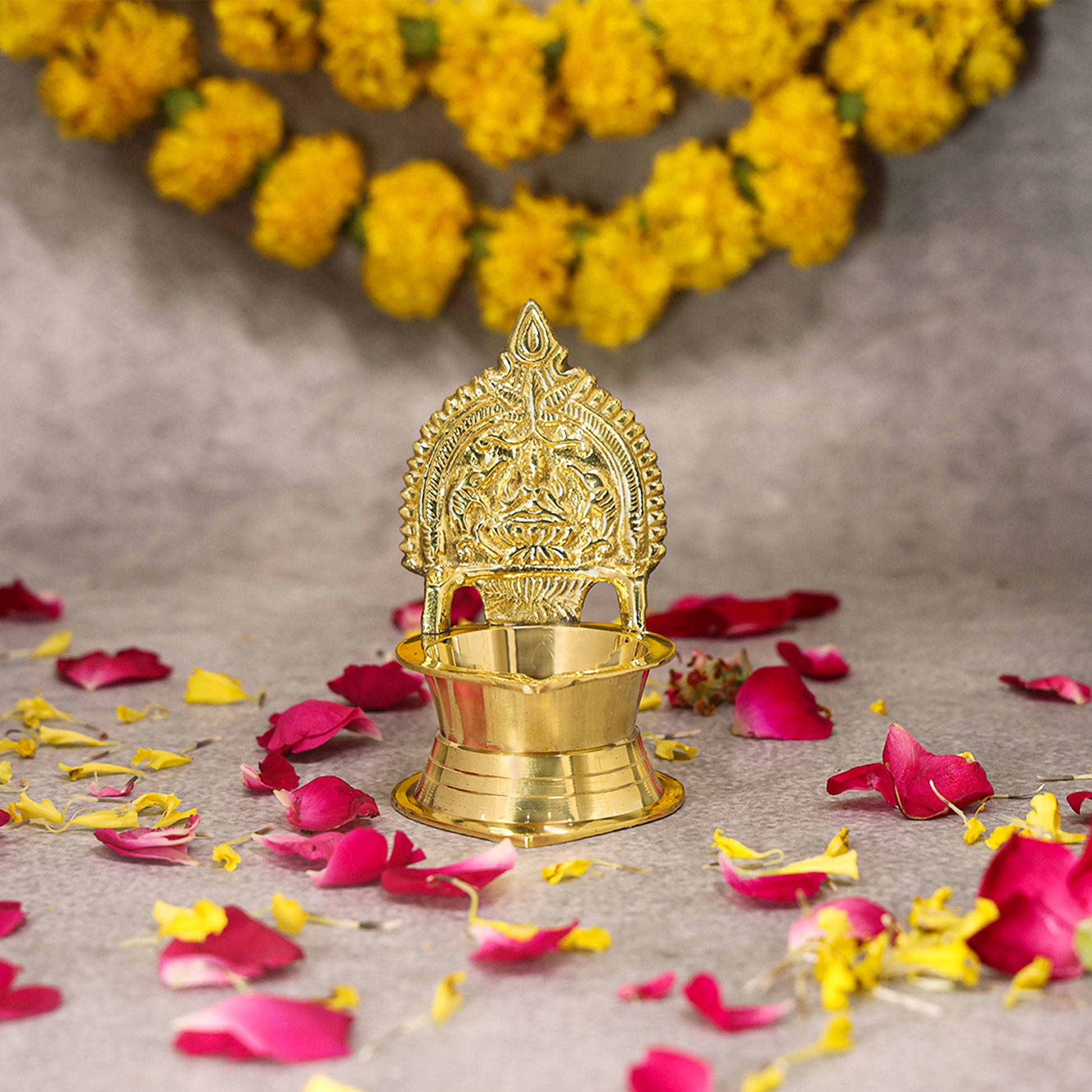 brass laxmi diya for pooja