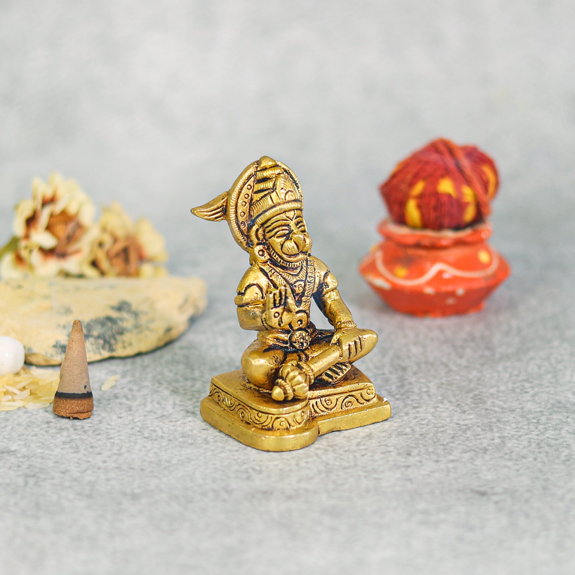 brass hanuman idol for pooja
