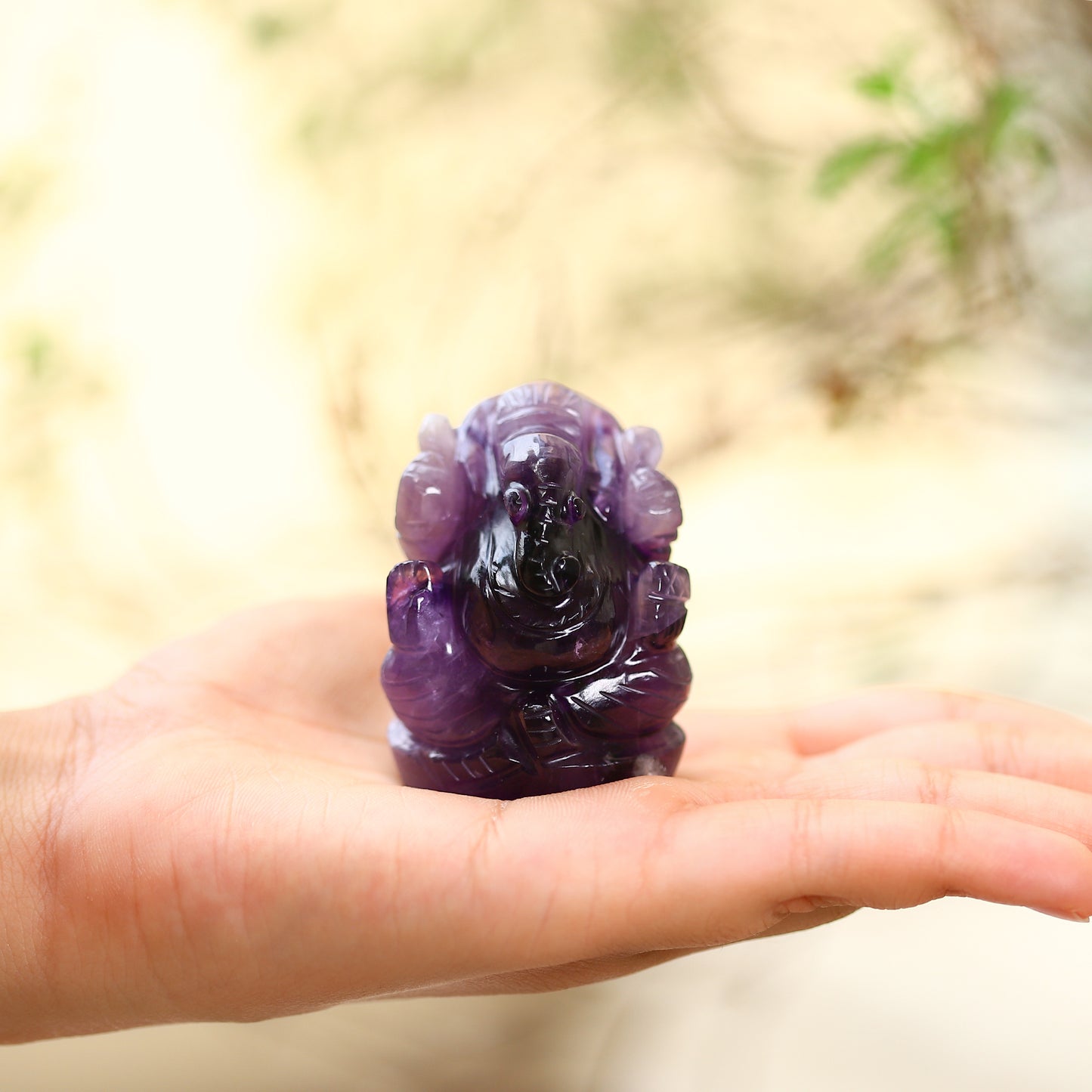 amethyst stone ganesha murti 