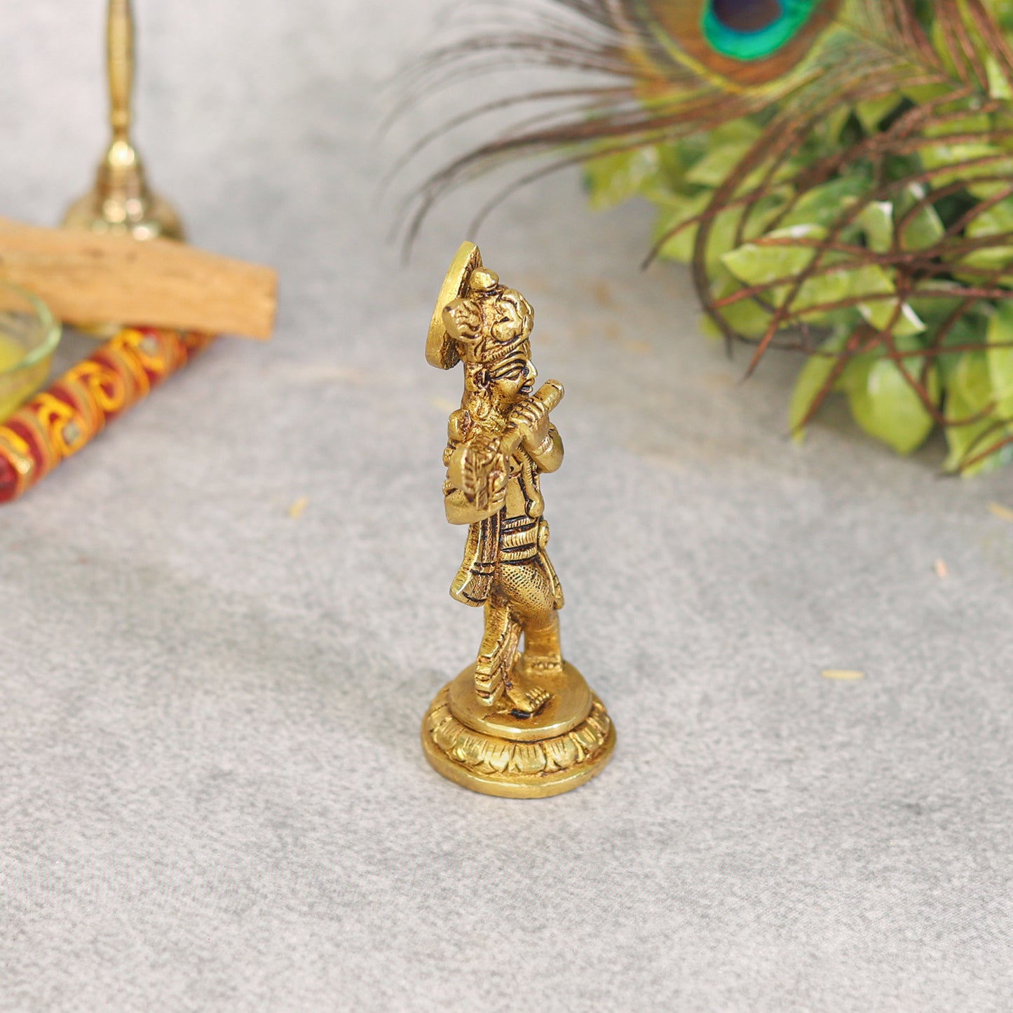 Brass Krishna  Flute Idol