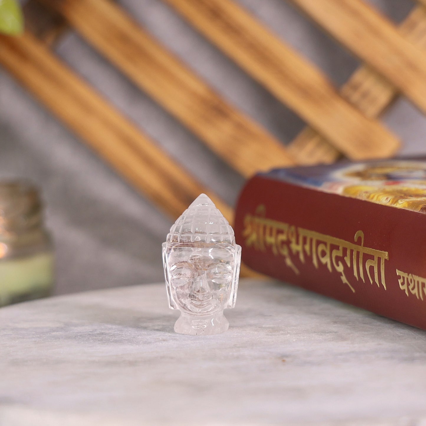 crystal buddha statue