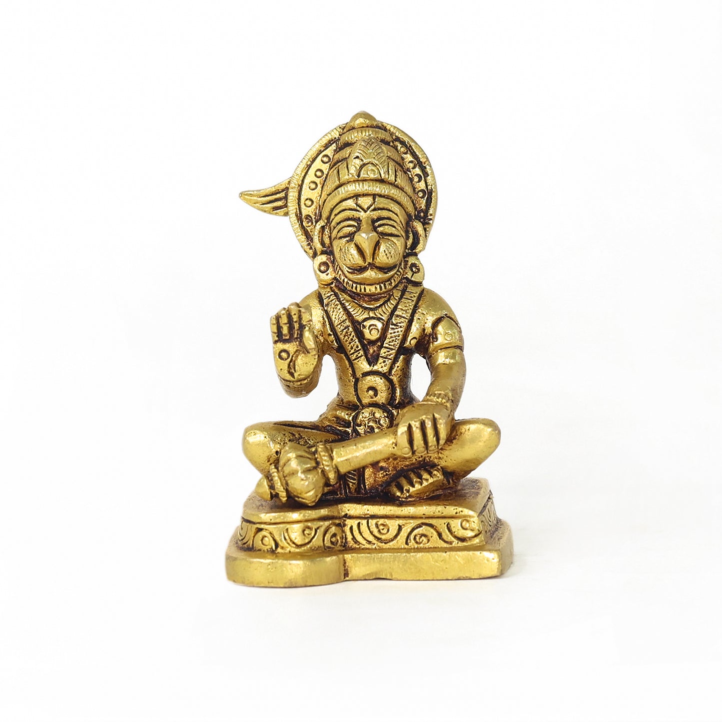 Brass Hanuman Sitting Statue