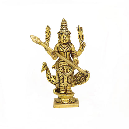 Brass Murugan with Spear Statue