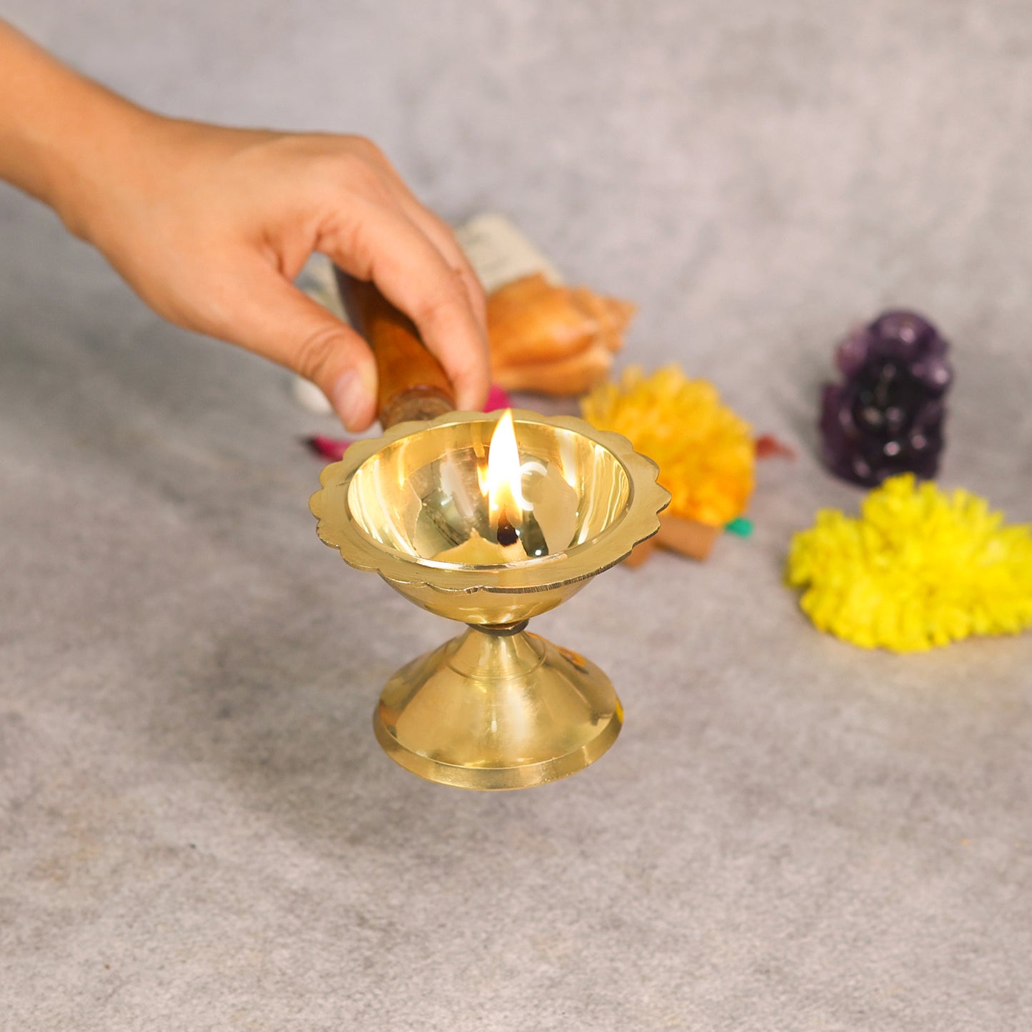 Brass dhoop diya