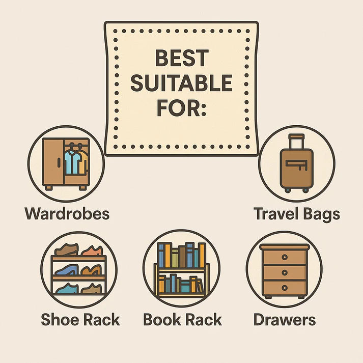 Fragrance Sachet Pack of 6 (Sandalwood, French Lavender, English Rose, Lily Blossom, Fresh Linen & Citrus)