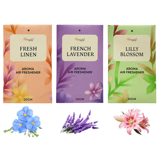 Fragrance Sachet Pack of 3 (French Lavender, Lily Blossom, Fresh Linen)